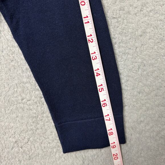 Preppy Argyle Cardigan Button Up Y2k Macy's Cotton Navy Blue Grandmacore Size M - Picture 5 of 7